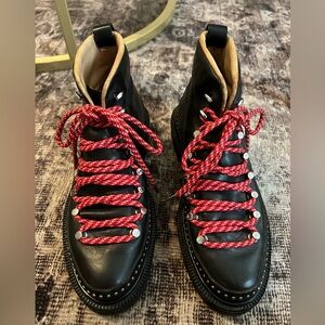 RAG & BONE COMPASS HIKING BOOTS BLACK LEATHER